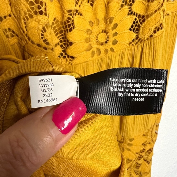 Vintage Lane Bryant Lace Crepe Tank Dress Golden Spice Size 10/12 - Picture 8 of 8